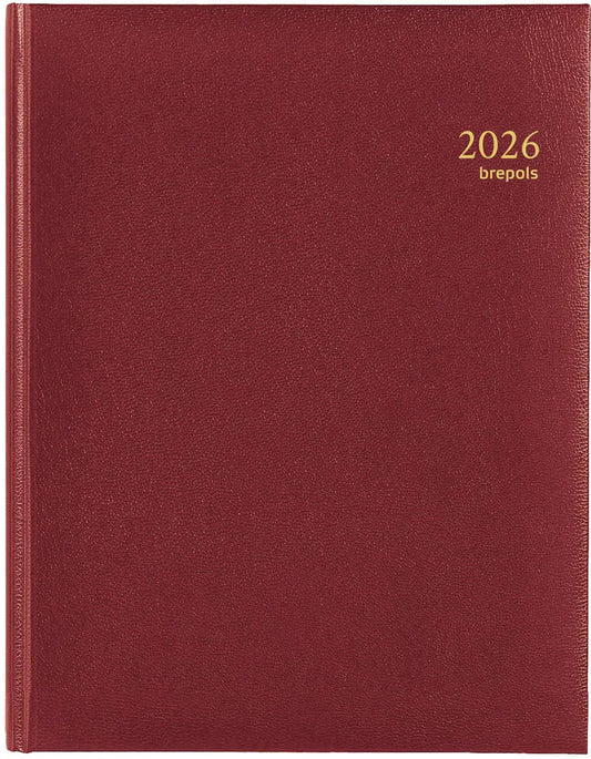 BREPOLS Agenda Timing Lima Kul. 2026 0.136.1256 1W/2S bordeaux 17.1x22cm Idealshop