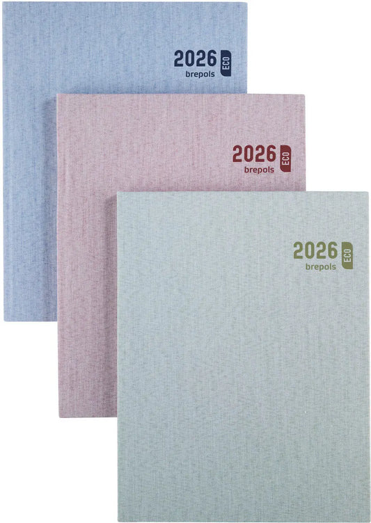 BREPOLS Agenda Timing Toile Ocean 2026 0.136.2065 1W/2S ass. 17.1x22cm Idealshop