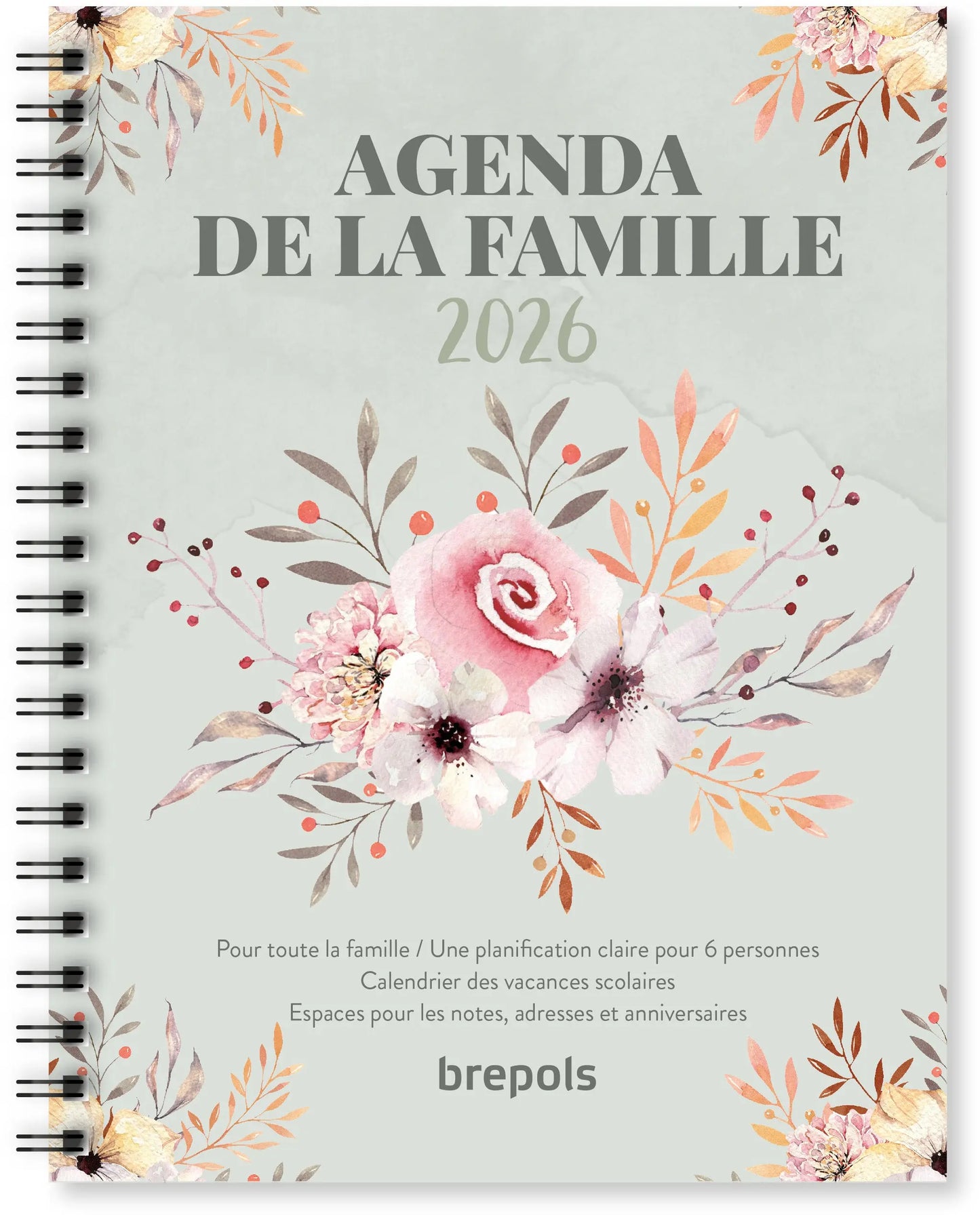 BREPOLS Agenda de la Famille 2026 0.166.2915 1W/2S grün 16.8x22cm Idealshop