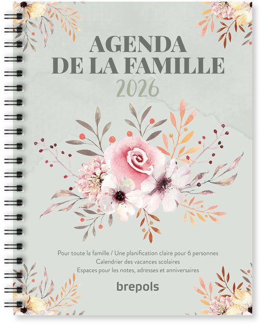 BREPOLS Agenda de la Famille 2026 0.166.2915 1W/2S grün 16.8x22cm Idealshop
