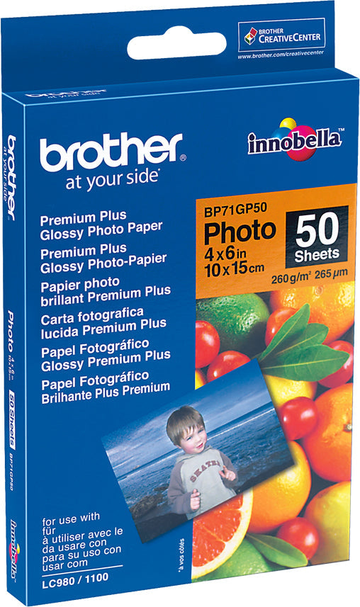 BROTHER Photo Paper glossy 260g A6 BP71-GP50 MFC-6490CW 50 Blatt Idealshop