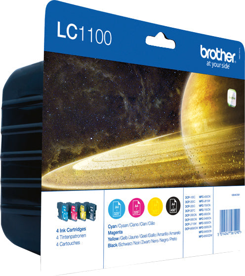BROTHER Valuepack Tinte CMYBK LC-1100VALBP MFC-6490CW 450/325 Seiten Idealshop