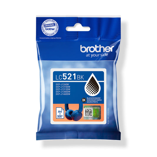 BROTHER Tintenpatrone schwarz LC-521BK DCP-J1360DW 500 Seiten Idealshop