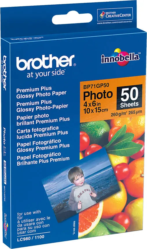 BROTHER Photo Paper glossy 260g A6 BP71-GP50 MFC-6490CW 50 Blatt Idealshop
