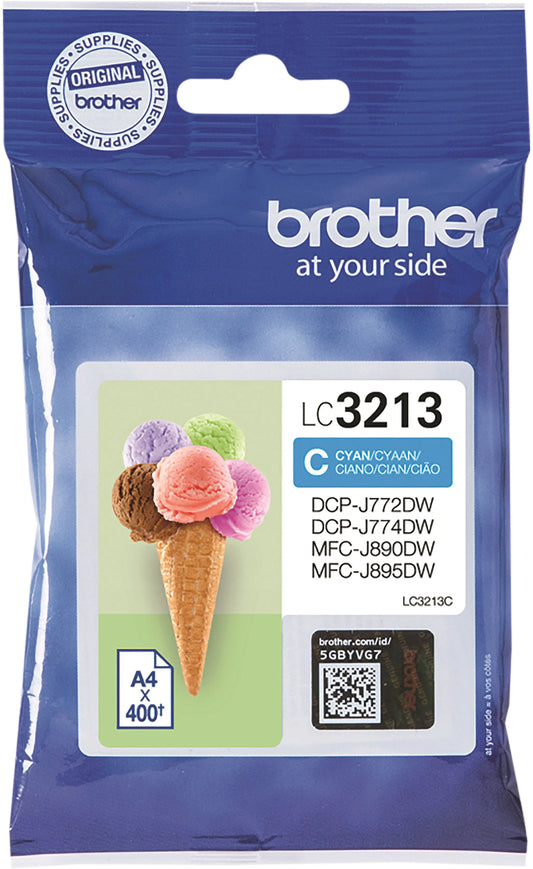 BROTHER Tintenpatrone cyan LC-3213C DCP-J774DW 400 Seiten Idealshop