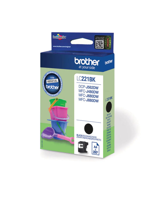 BROTHER Tintenpatrone schwarz LC-221BK MFC-J480/680/880 260 Seiten Idealshop