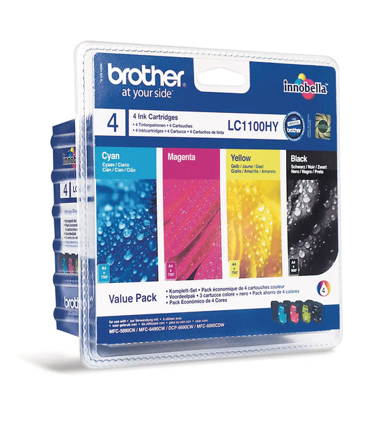 BROTHER Valuepack Tinte HY CMYBK LC-1100VH MFC-6490CW 900/750 Seiten Idealshop