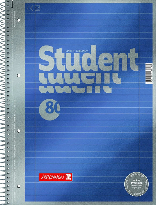 BRUNNEN Collegeblock Premium A4 1067127 liniert mit Rand 80 Blatt Idealshop