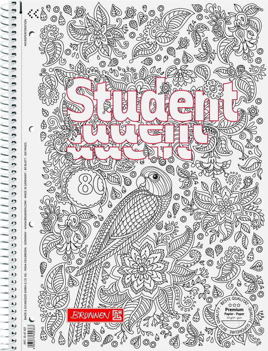 BRUNNEN Collegeblock Student A4 1067427 liniert mit Rand 80 Blatt Idealshop