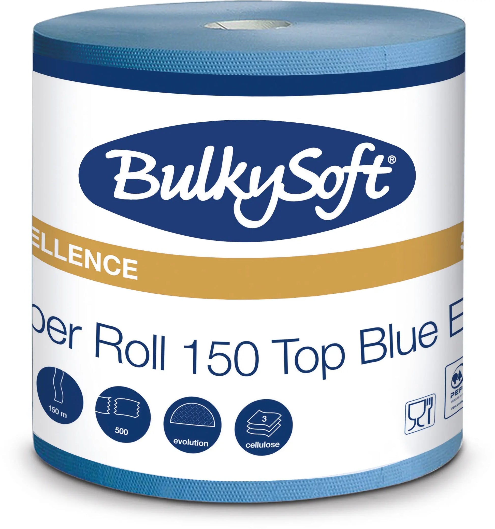 BULKYSOFT Putztuchrolle 3-lagig 26x30cm 26259 blau 2 Rollen Idealshop