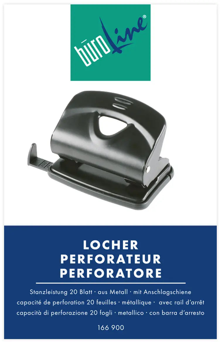 BÜROLINE Bürolocher 166900 schwarz 20 Blatt Idealshop