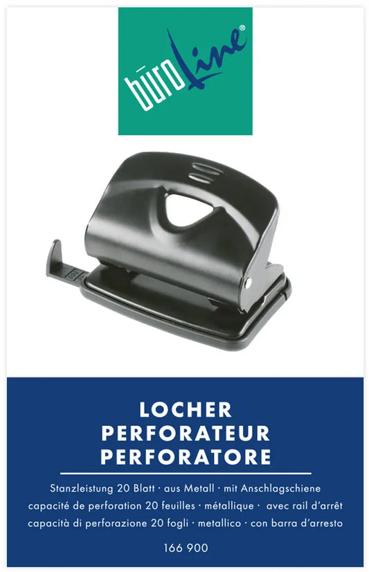 BÜROLINE Bürolocher 166900 schwarz 20 Blatt Idealshop