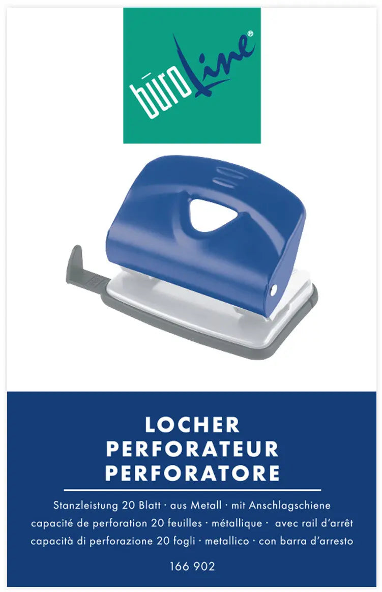 BÜROLINE Bürolocher 166902 blau 20 Blatt Idealshop