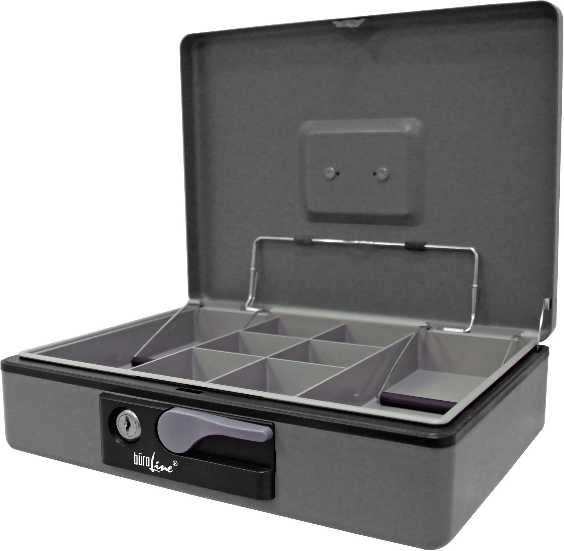 BÜROLINE Geldkassette 30x23x8cm 168439 grau 8-teilig Idealshop