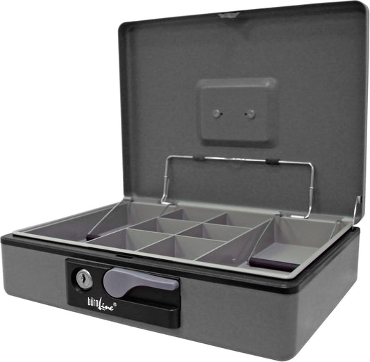 BÜROLINE Geldkassette 30x23x8cm 168439 grau 8-teilig Idealshop