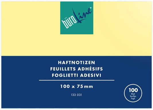 BÜROLINE Haftnotizen 100x75mm 133031 gelb 100 Blatt Idealshop