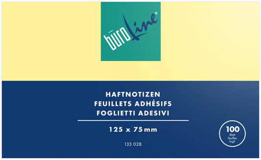 BÜROLINE Haftnotizen 125x75mm 133028 gelb 100 Blatt Idealshop