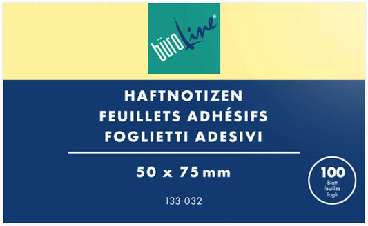 BÜROLINE Haftnotizen 51x76mm 133032 gelb 100 Blatt Idealshop