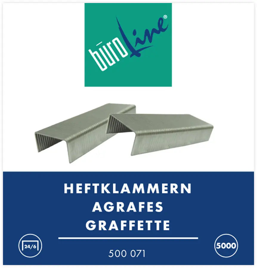 BÜROLINE Heftklammern 24/6mm 500071 5000 Stück Idealshop
