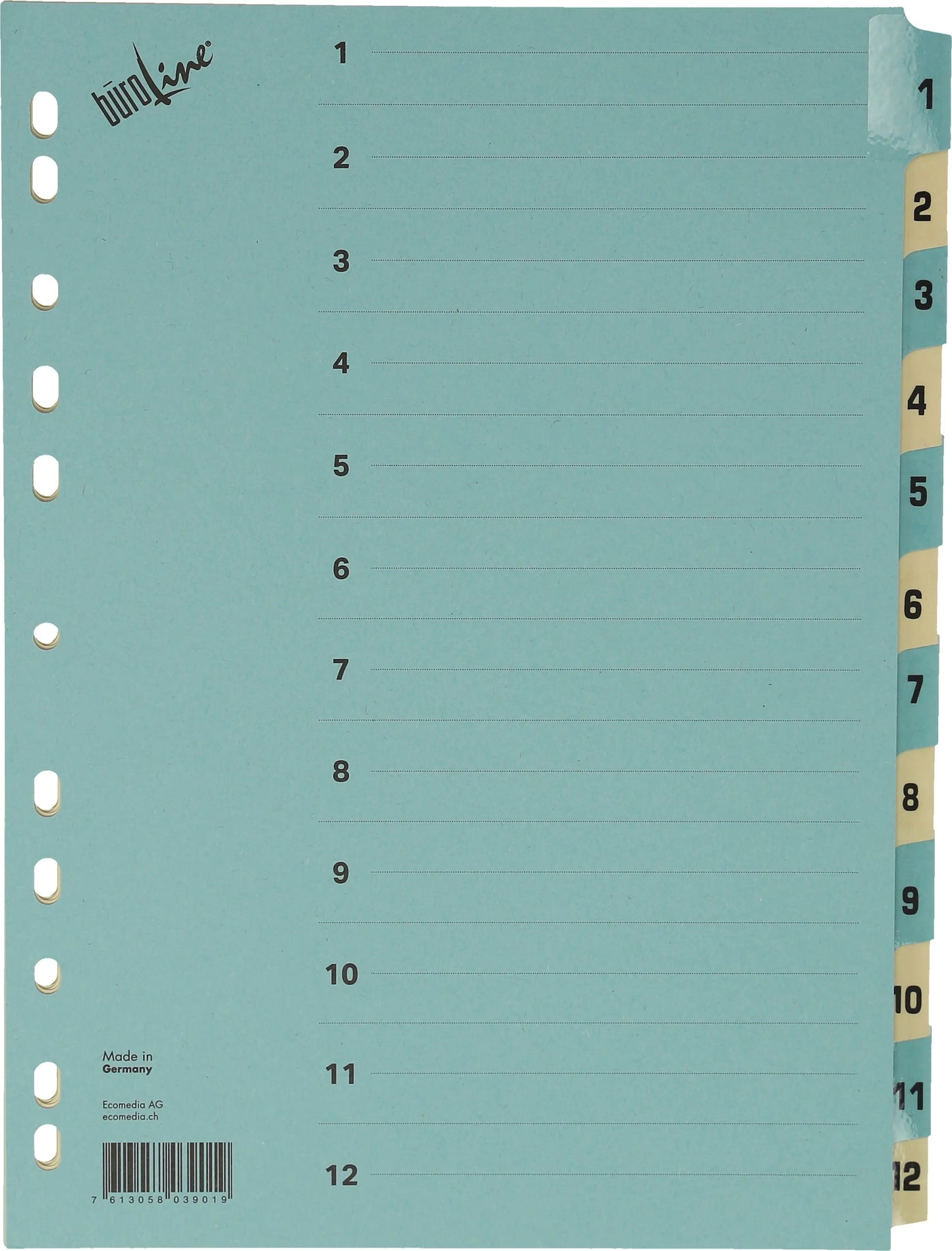 BÜROLINE Kartonregister A4 40550 blau/beige 1-12 Idealshop