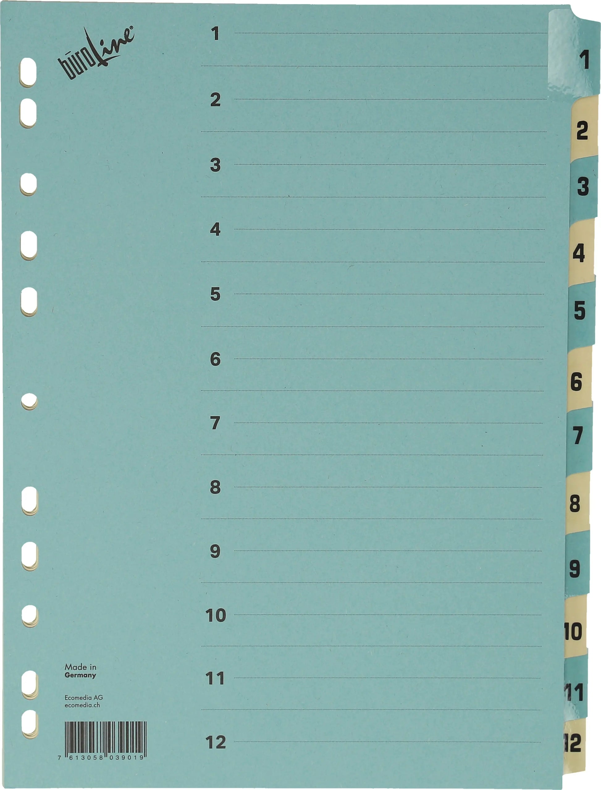 BÜROLINE Kartonregister A4 40550 blau/beige 1-12 Idealshop