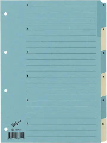 BÜROLINE Kartonregister A4 663400 blau/beige 1-6 Idealshop