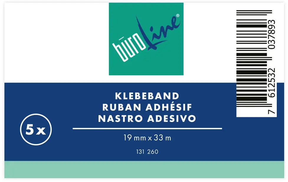 BÜROLINE Klebeband 19mmx33m 131260 transparent, reissfest 5 Stück Idealshop