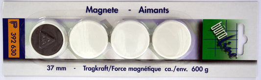 BÜROLINE Magnet 37 mm 392630 weiss 4 Stück Idealshop