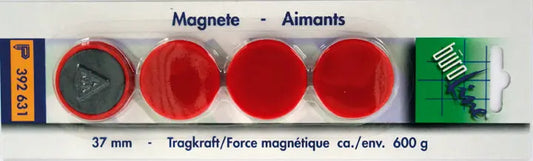 BÜROLINE Magnet 37 mm 392631 rot 4 Stück Idealshop