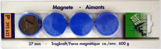 BÜROLINE Magnet 37 mm 392632 blau 4 Stück Idealshop