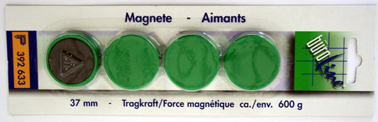 BÜROLINE Magnet 37 mm 392633 grün 4 Stück Idealshop
