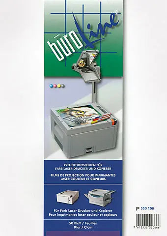BÜROLINE Projektionsfolie OHP A4 550108 Farblaser Drucker 100 Blatt Idealshop