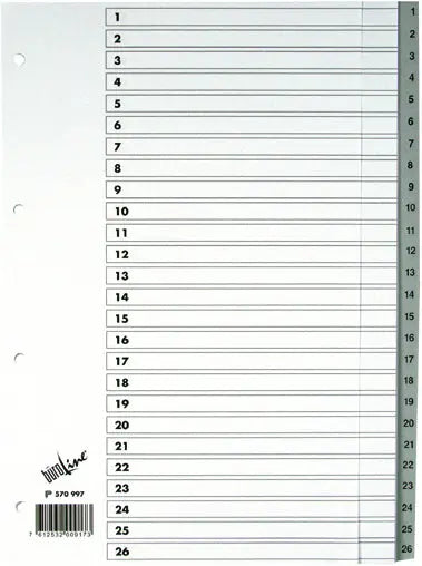 BÜROLINE Register PP A4 570997 grau 1-52 Idealshop
