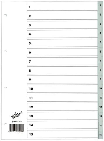 BÜROLINE  Register PP grau            A4 Idealshop