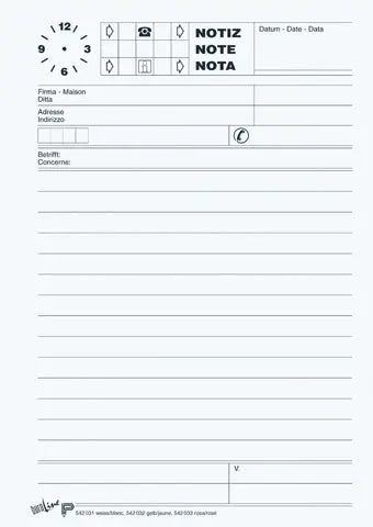BÜROLINE Telefonblock D/F/I A5 725266 65g, weiss 80 Blatt Idealshop