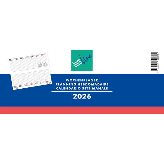 BÜROLINE Wochenplaner 2026 890712 1W/2S ML 12x28.4cm Idealshop