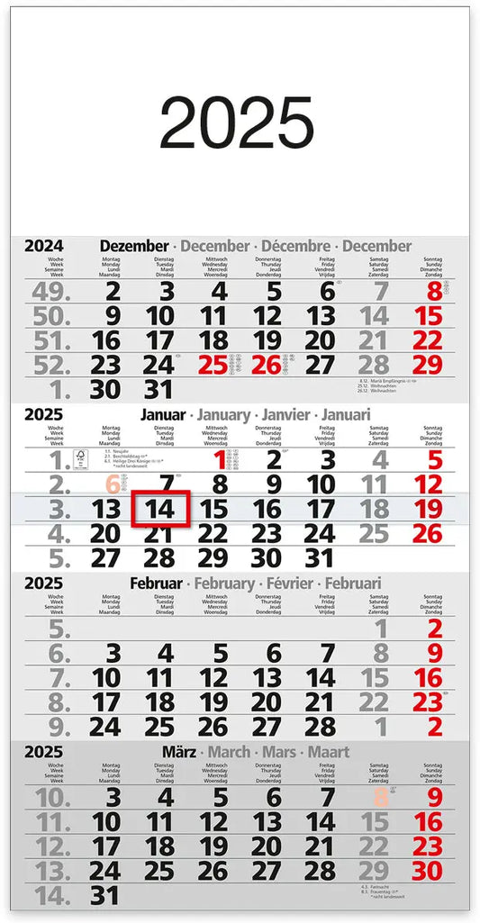 BÜHNER    4-Monatskalender          2025 Idealshop