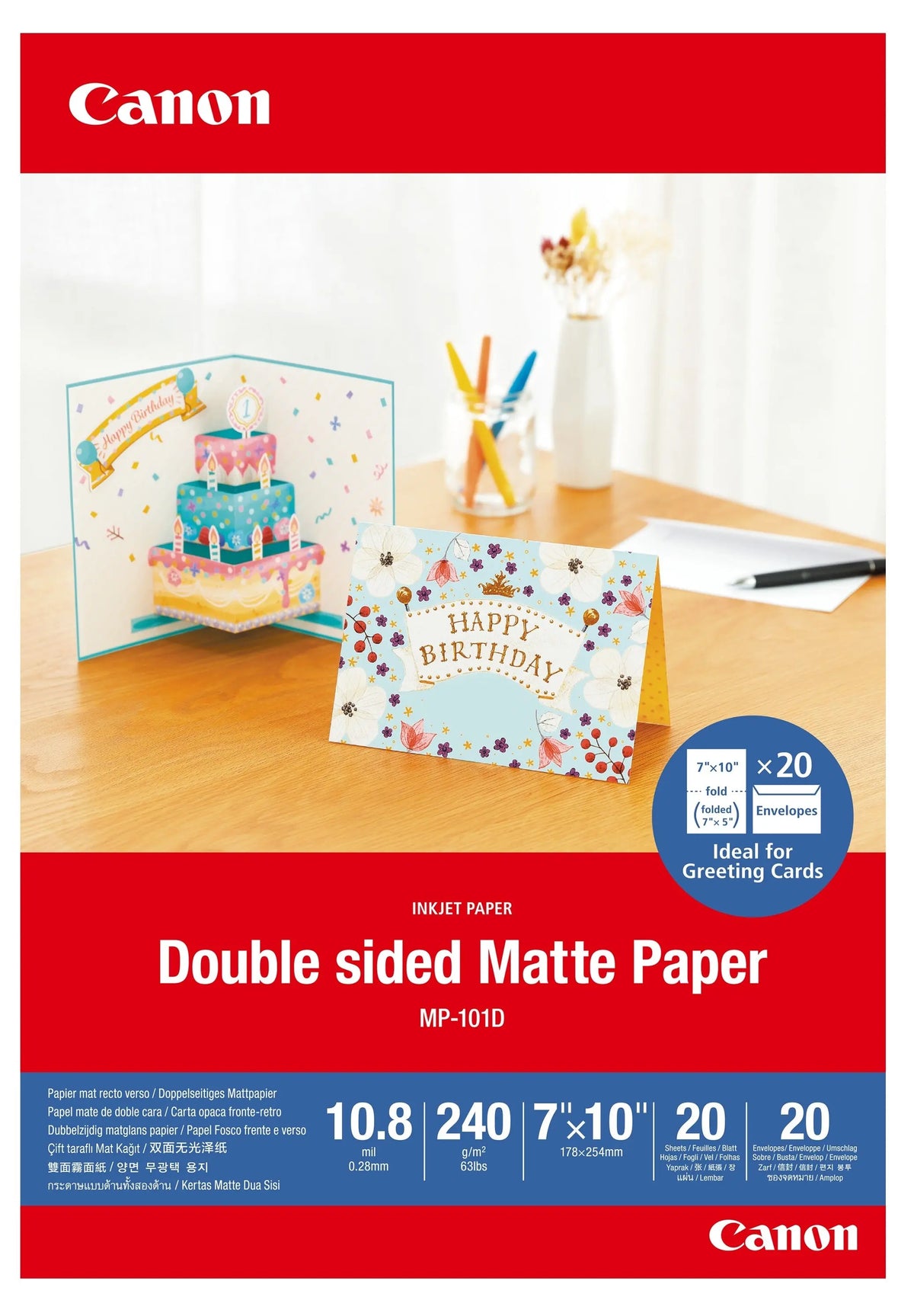 CANON Doub.Matte Photo Paper 18x25cm MP101DA4 Double sided 20 Blatt Idealshop