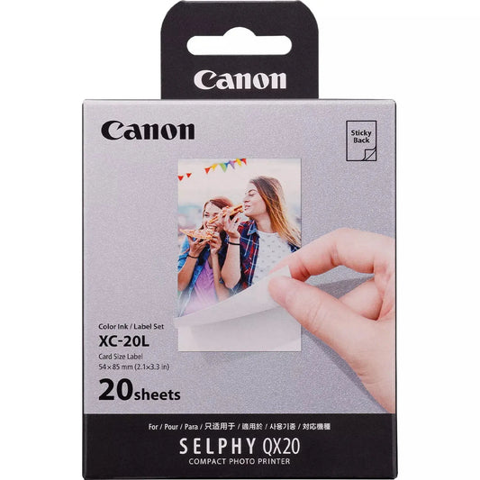 CANON Farbtinte/Kleberset 54x85mm XC-20L Selphy QX20 20 Blatt Idealshop