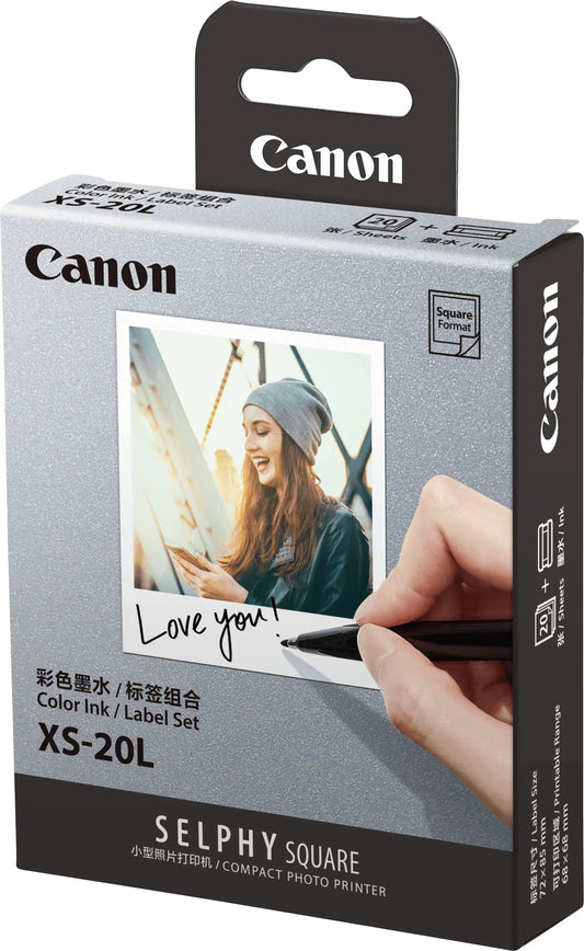 CANON Farbtinte/Kleberset 7,2x8,5cm XS-20L Selphy Square QX10 2x10 Blatt Idealshop