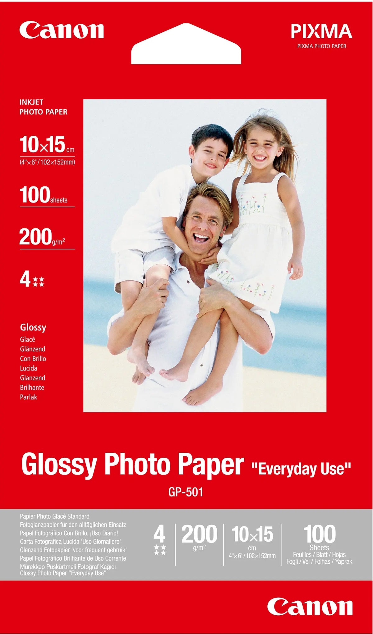 CANON Glossy Photo Paper 10x15cm GP5014x6 InkJet, Everyday 200g 100 Bl. Idealshop