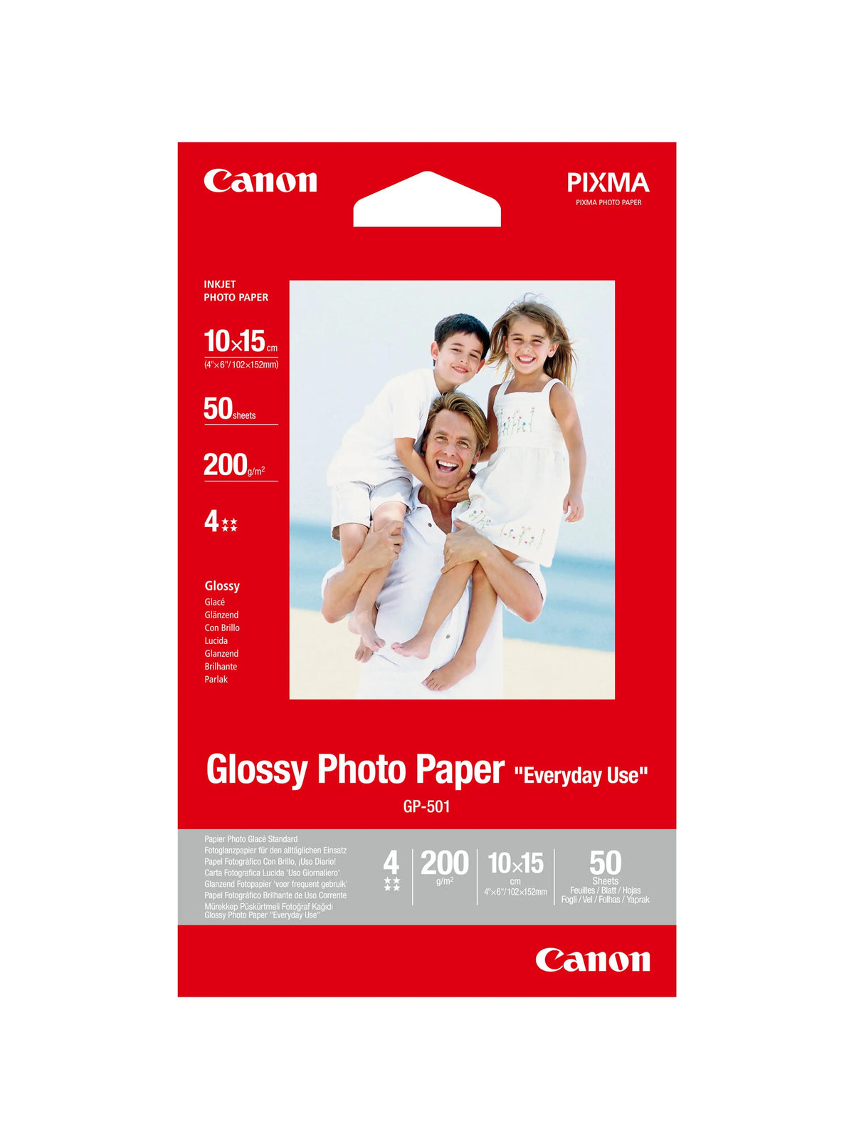 CANON Glossy Photo Paper 10x15cm GP5014x6 InkJet, Everyday 200g 50 Bl. Idealshop