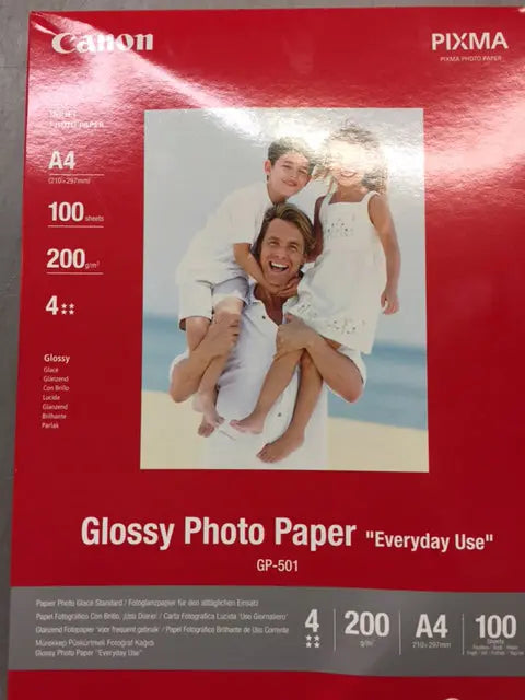 CANON Glossy Photo Paper 200g A4 GP501A4 InkJet, Everyday 100 Blatt Idealshop