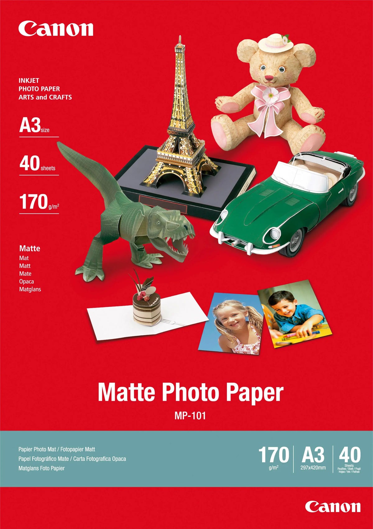 CANON Matte Photo Papier A3 MP101A3 InkJet, 170g 40 Blatt Idealshop