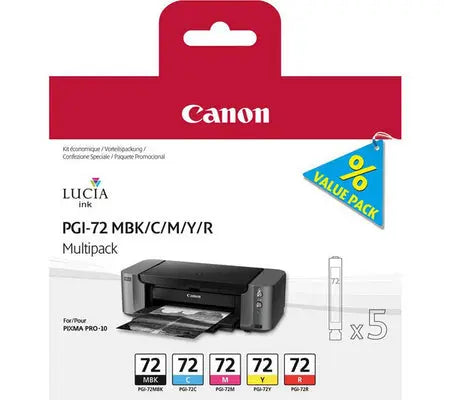 CANON Multipack Tinte MBK/CMY/R PGI-72MUL PIXMA Pro-10 5x14ml Idealshop