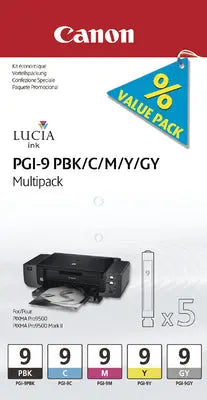 CANON Multipack Tinte PBK/CMY/GY PGI-9MULTI C PIXMA Pro9500 5 Stück Idealshop