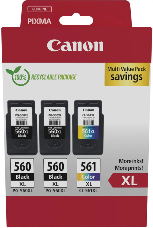 CANON Multipack Tinte XL BKCMY PGCL560/1 Pixma TS5350 2xBKXL & 1xCMYXL Idealshop