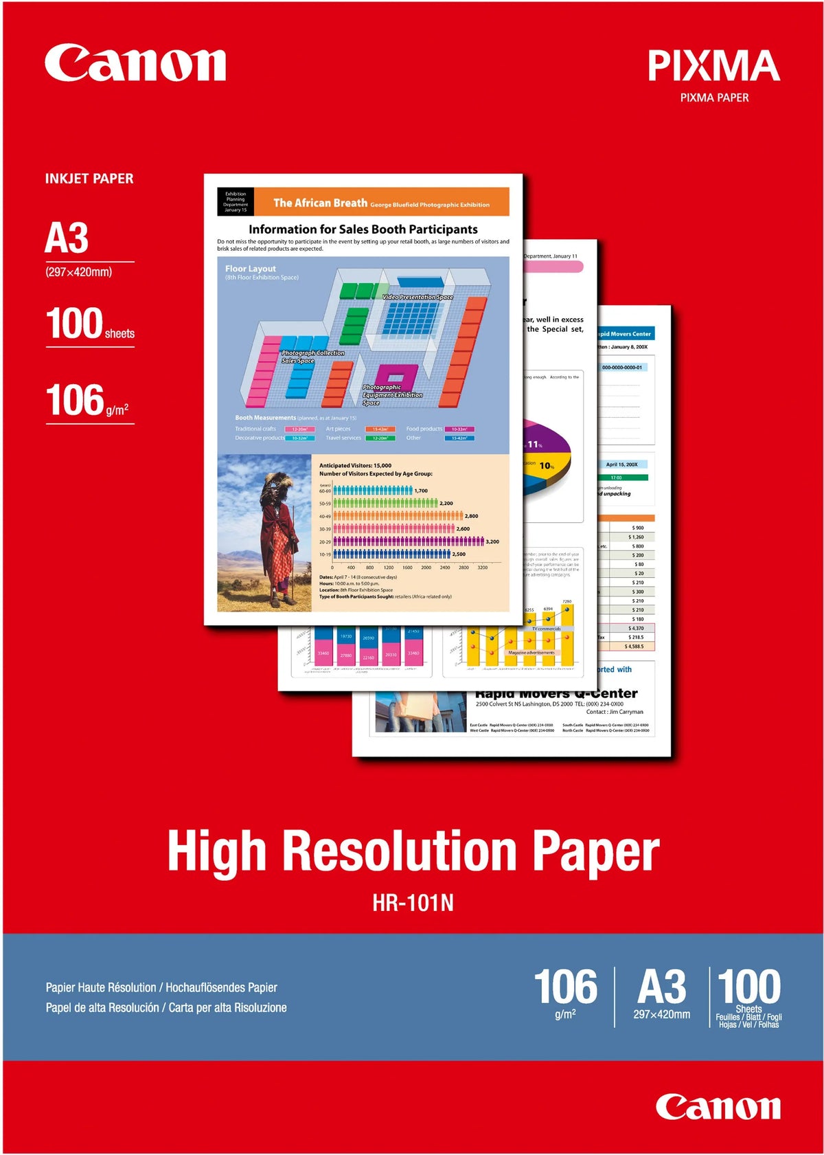 CANON Papier High Resolution A3 HR101NA3 InkJet 110g 100 Blatt Idealshop