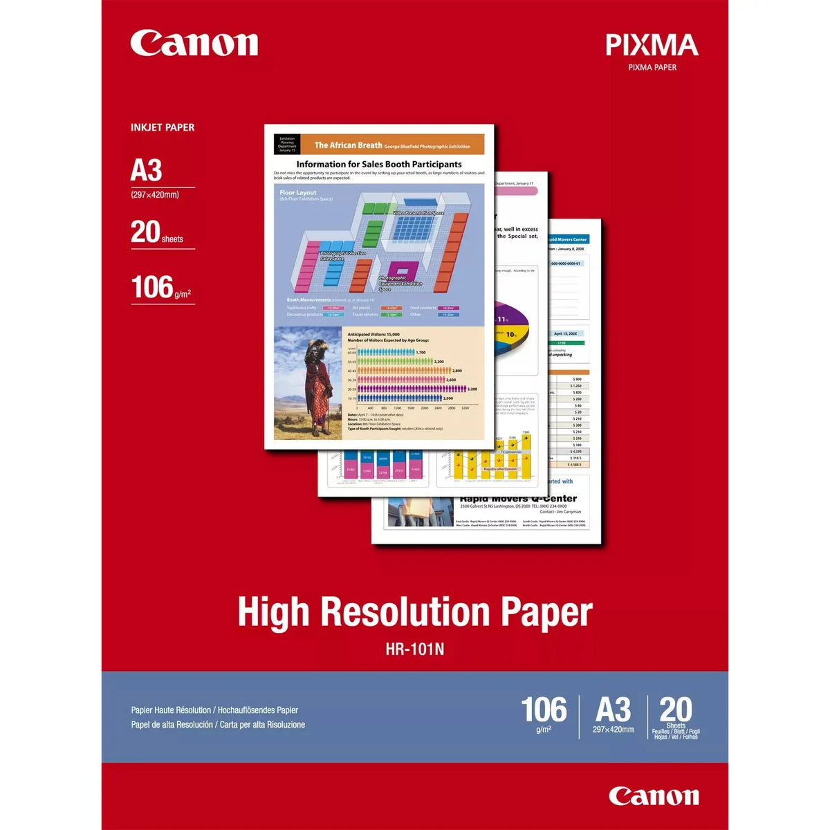CANON Papier High Resolution A3 HR101NA3 InkJet 110g 20 Blatt Idealshop