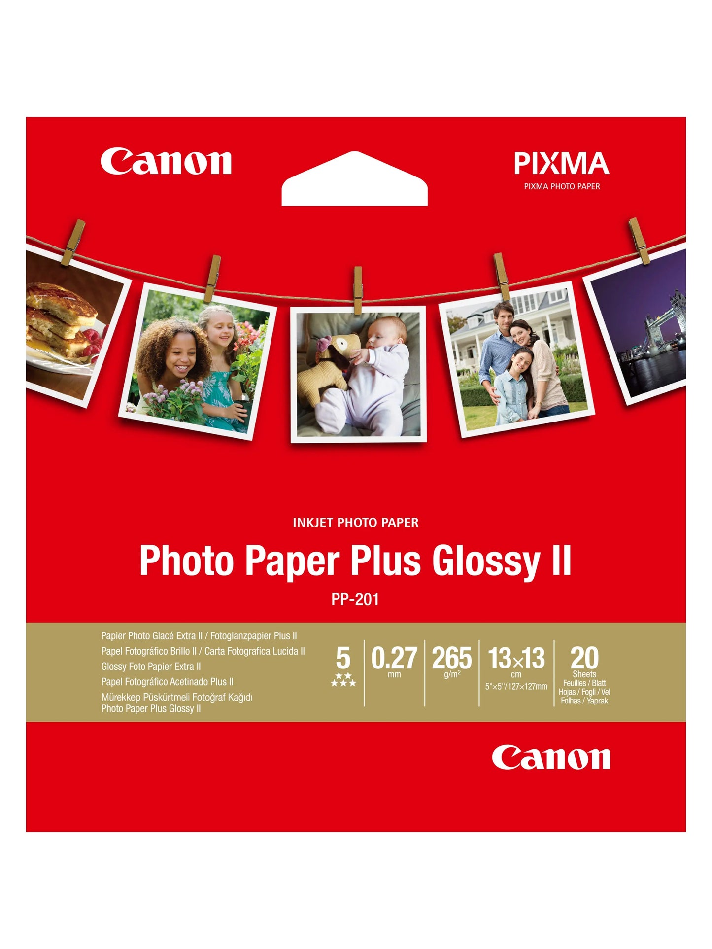 CANON Photo Paper Plus 265g 13x13cm PP2015x5 InkJet glossy II 20 Blatt Idealshop
